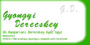 gyongyi derecskey business card